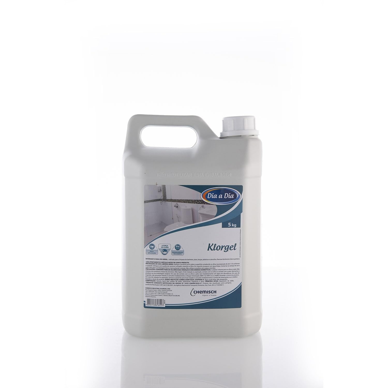 Detergente Clorado Klorgel 5L - Ação Bactericida Profunda para Limpeza Total