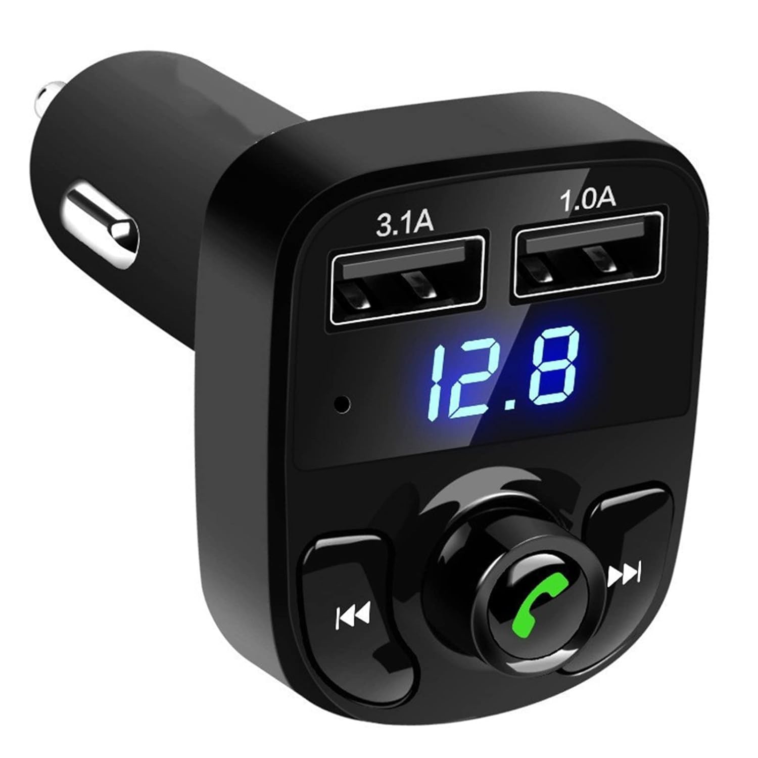 Carregador Veicular Bluetooth X8: Música, Chamadas e Carga Rápida com LED e Duplo USB