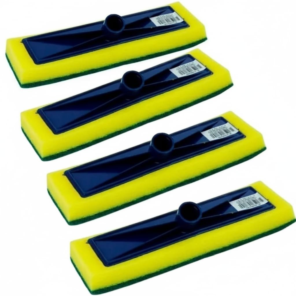 Rodo Abrasivo Refil com Esponja 26 cm - Limpeza Profunda para Pisos, Azulejos e Piscinas - Kit com 4 Unidades