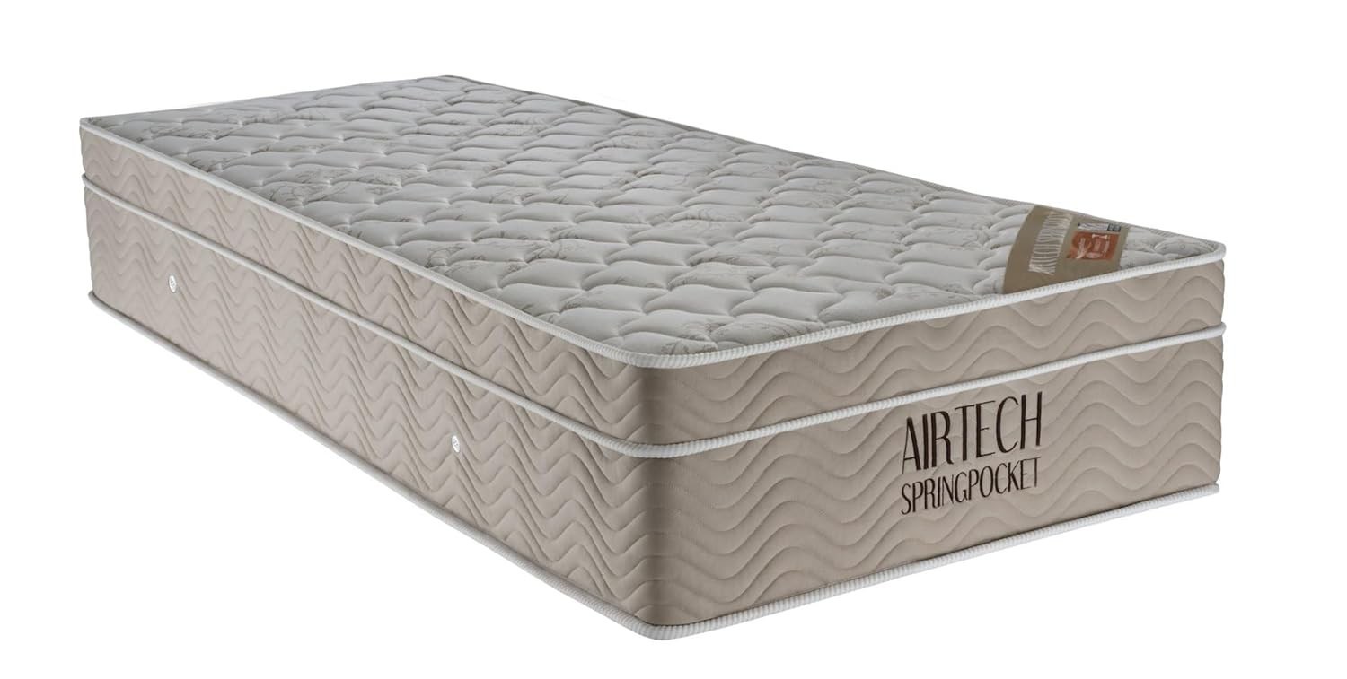 Colchão Solteiro Airtech Spring Pocket 88x188x25 cm - Conforto Avançado com Molas Ensacadas Ortobom