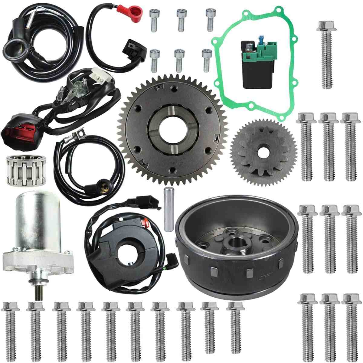 Kit Partida Elétrica Completo Honda Pop110 / Pop110I (2016+) com Parafusos