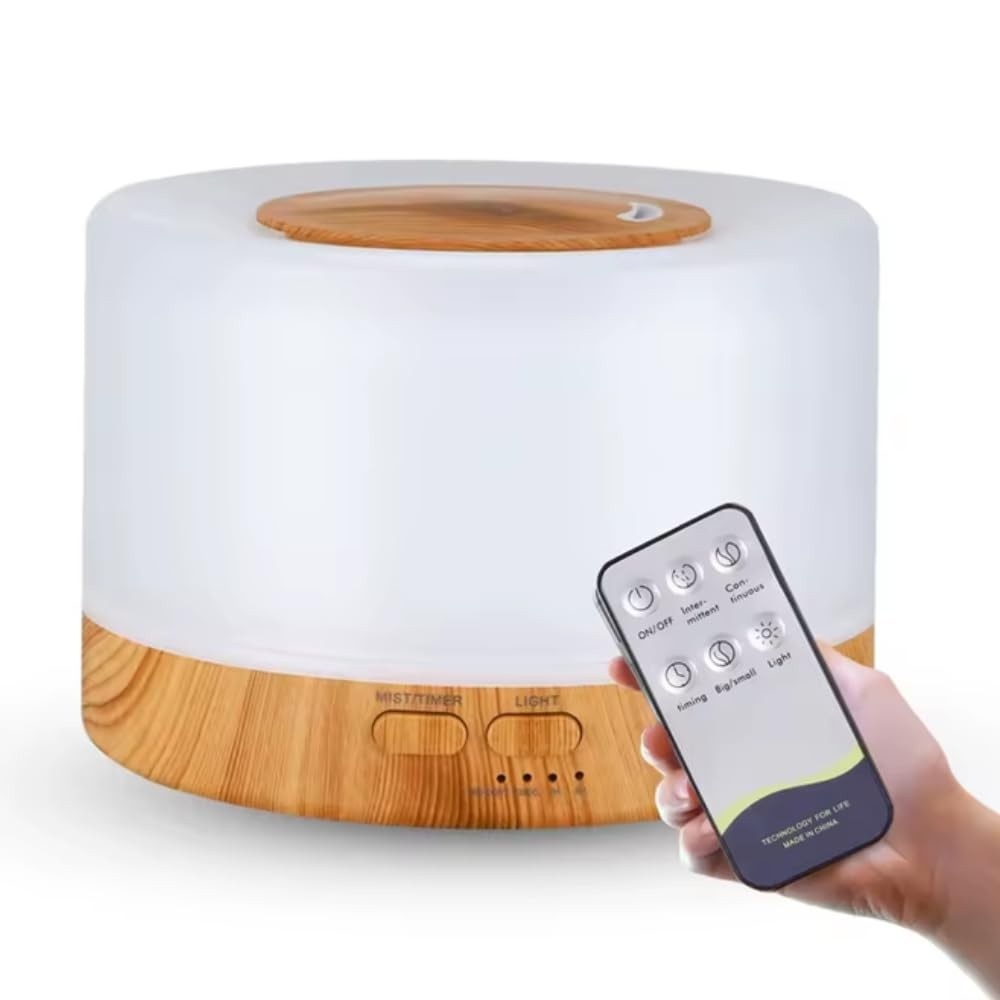 Difusor Aromático Ultrassônico 300ml com 7 Cores LED e Controle Remoto - Purifique e Decore seu Ambiente
