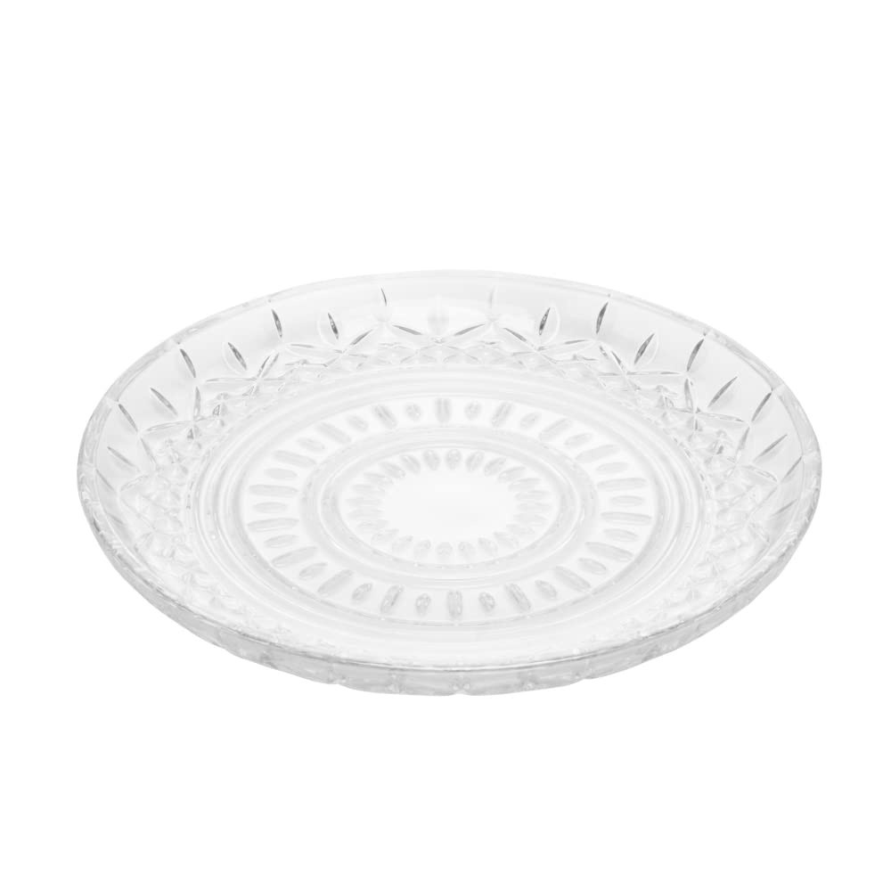 Conjunto 6 Pratos de Cristal para Sobremesa Lys 20cm Transparente Wolff - Elegância Refinada para sua Mesa