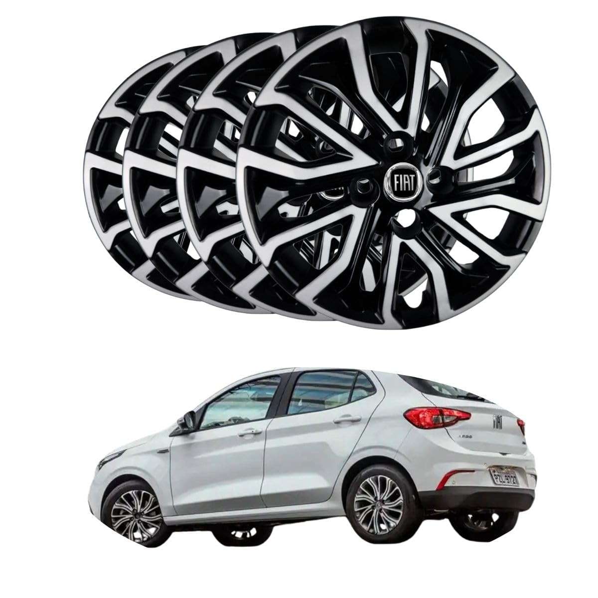 Jogo 4 Calotas Esportivas Aro 15 Fiat Argo Cronos 2022 - Design Moderno