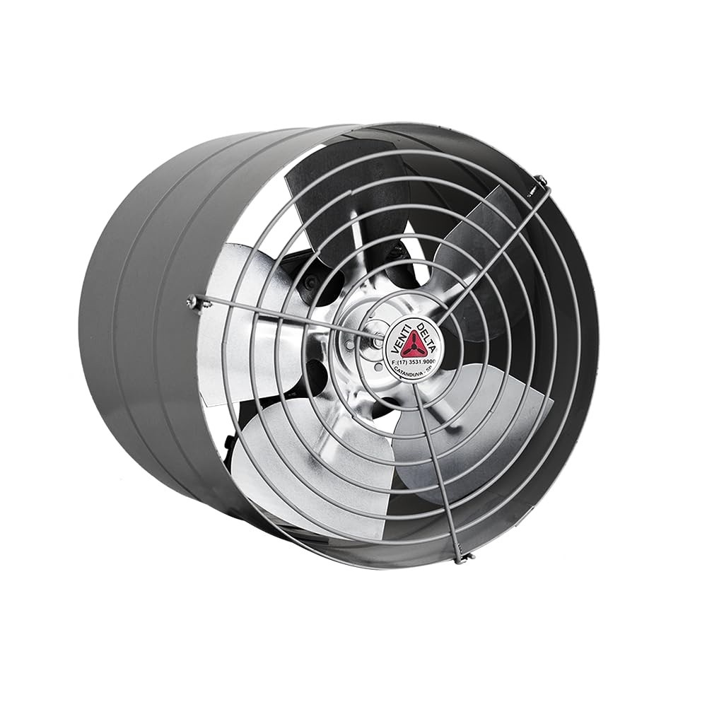 Venti-Delta Exaustor 20cm Linha Pesada Bivolt Cinza - Baixa Rotação 1/5 CV