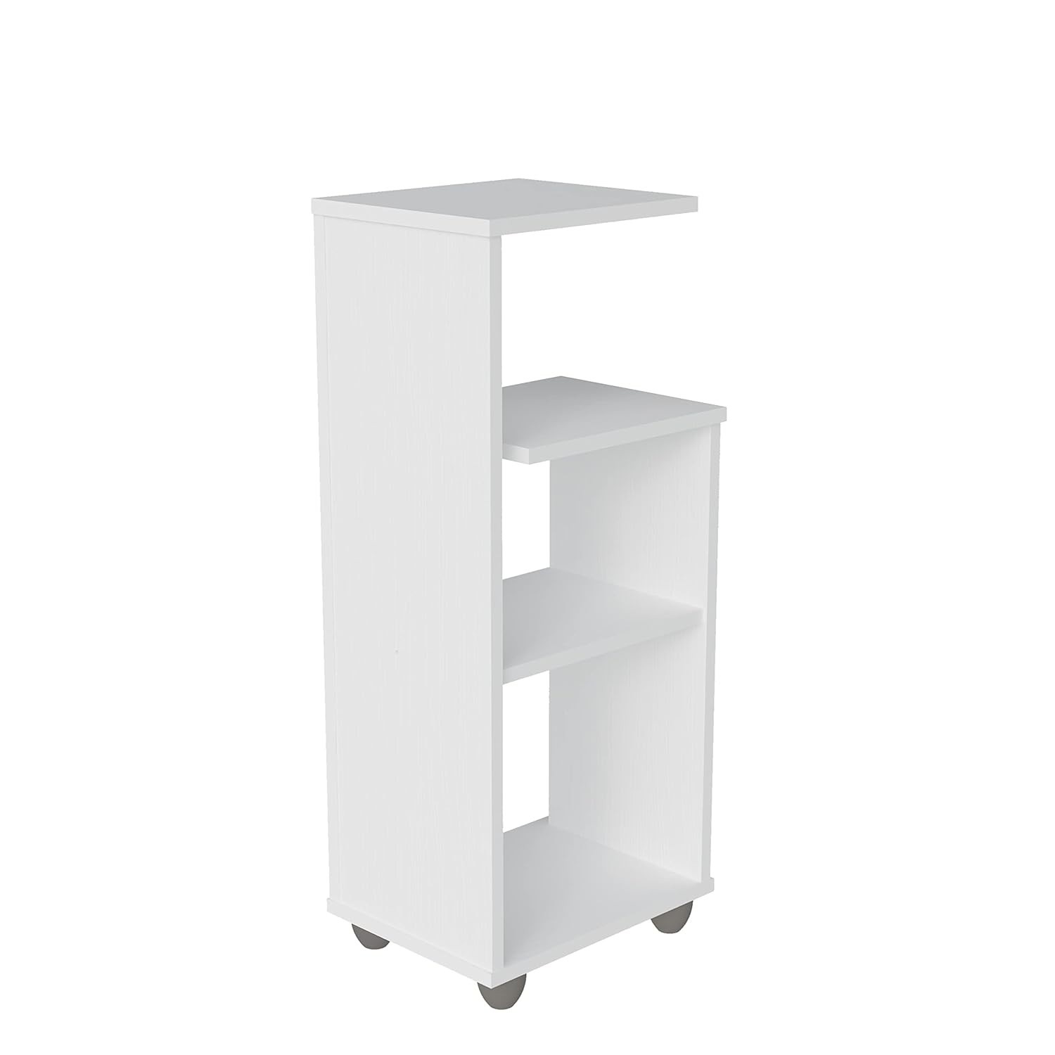 Mesa de Apoio com Prateleiras BIS Branca – Design Moderno e Funcionalidade Inteligente