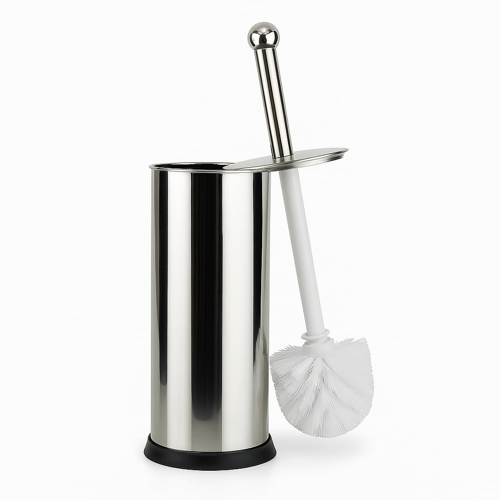 Escova Sanitária Inox Premium com Cerdas Flexíveis | Base Antiderrapante e Design Sofisticado