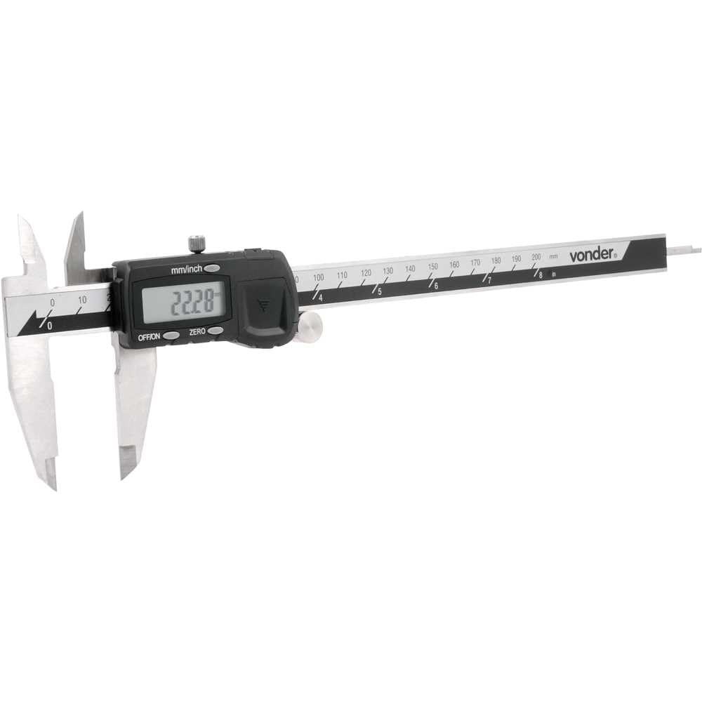 Paquímetro Digital Vonder PD 200 - Precisão e Durabilidade em Aço Inox (200mm)