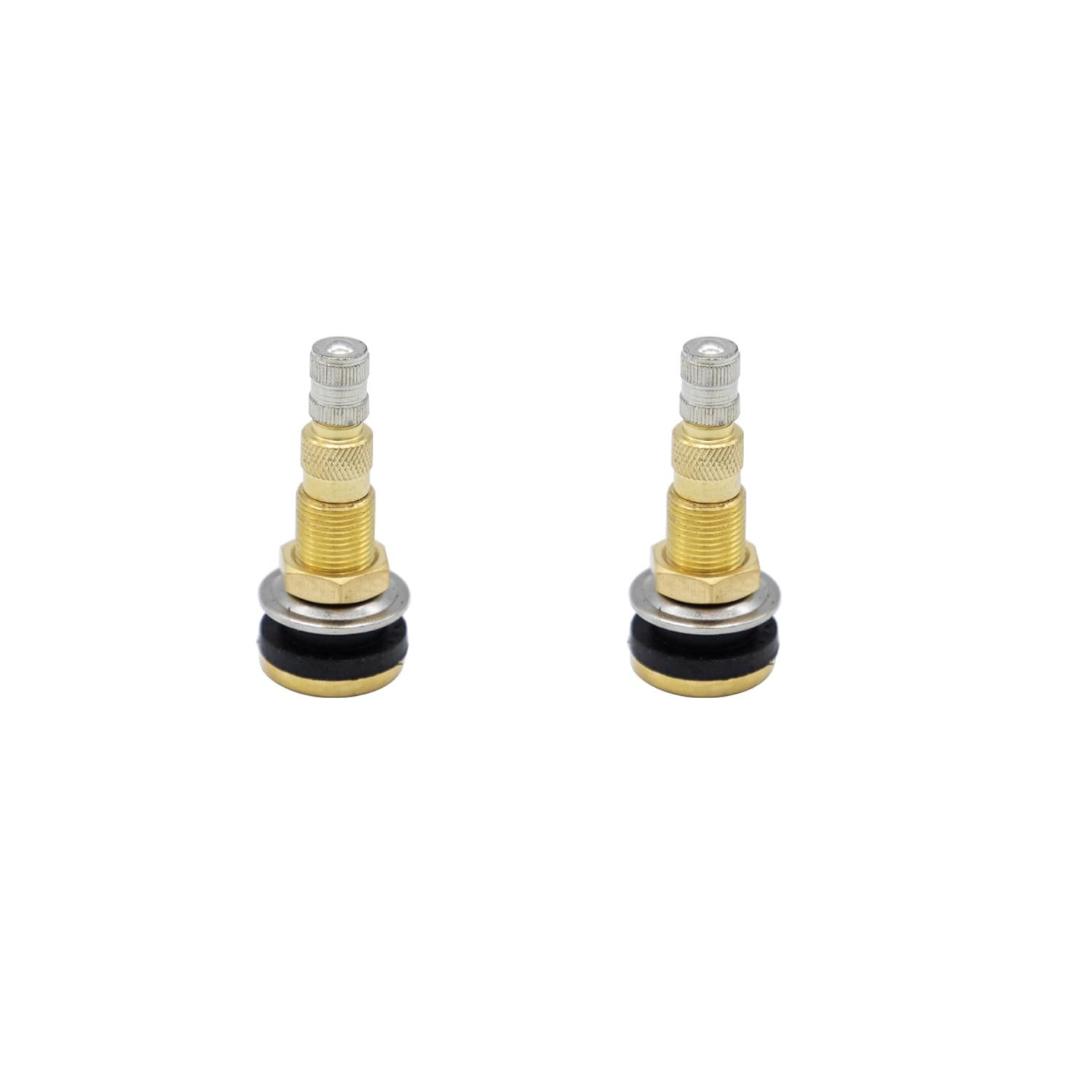 2 Hastes de Válvula TR618A para Pneus de Trator - Latão Resistente e Vedação Dupla