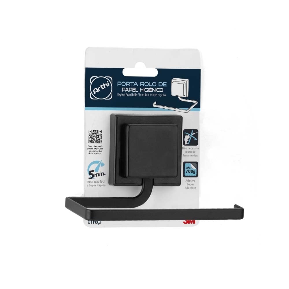 Papeleira Piatina 3M Moderna | Design Clean e Resistente | Até 700g | Banheiro Organizado