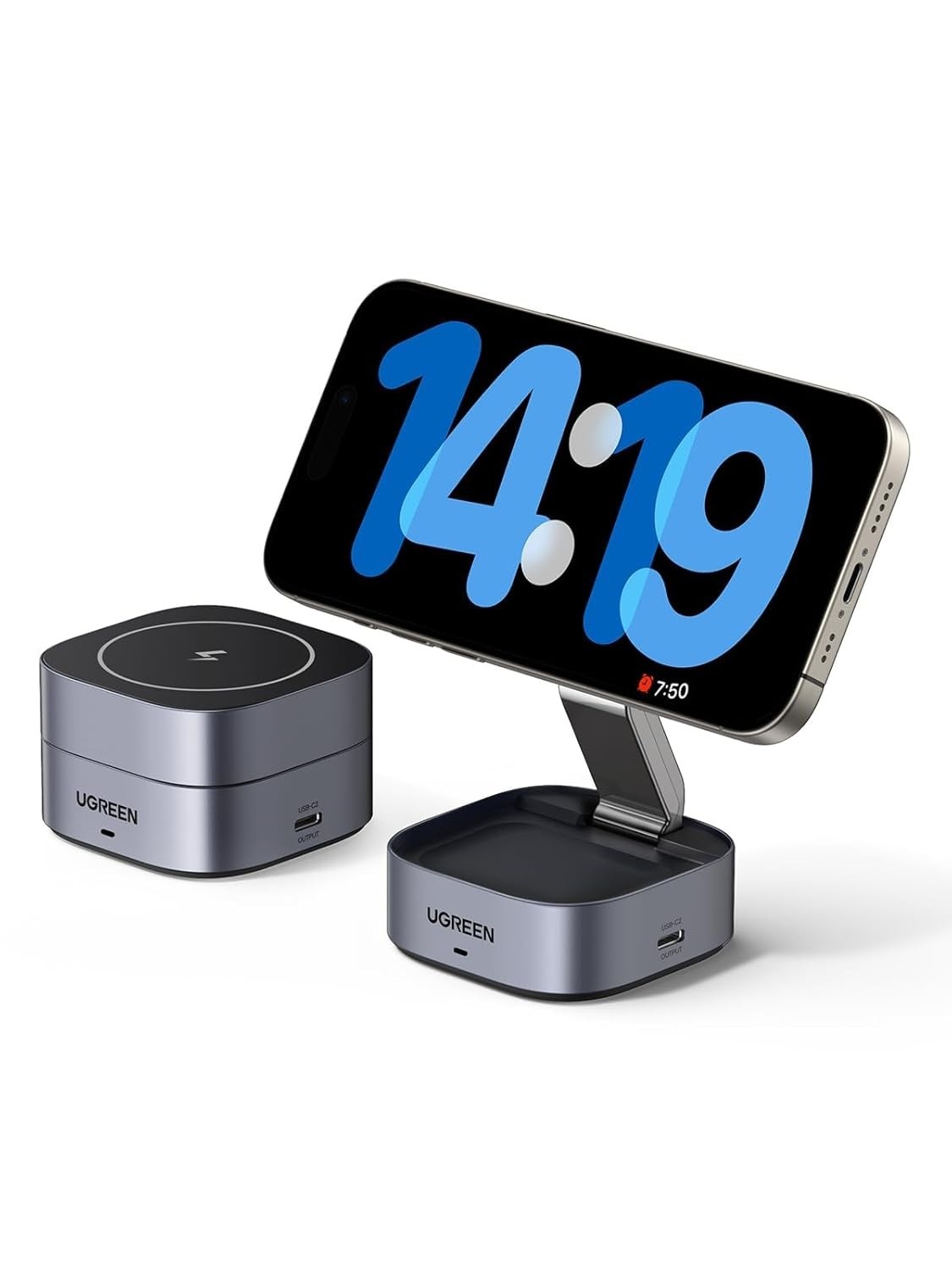 UGREEN Carregador Magnético Dobrável 2 em 1: iPhone & AirPods Sempre Carregados!