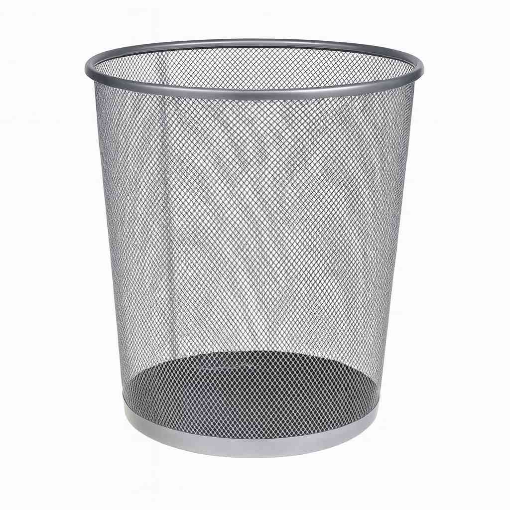 Lixeira de Escritório Aramada 10L em Aço - Design Moderno, Tela Mesh e Base Antiderrapante