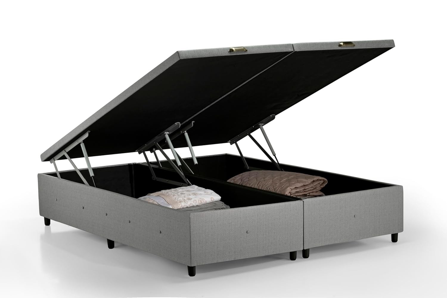 Box Baú Premium em Linho Cinza Queen Size - Design Sofisticado e Conforto Duradouro