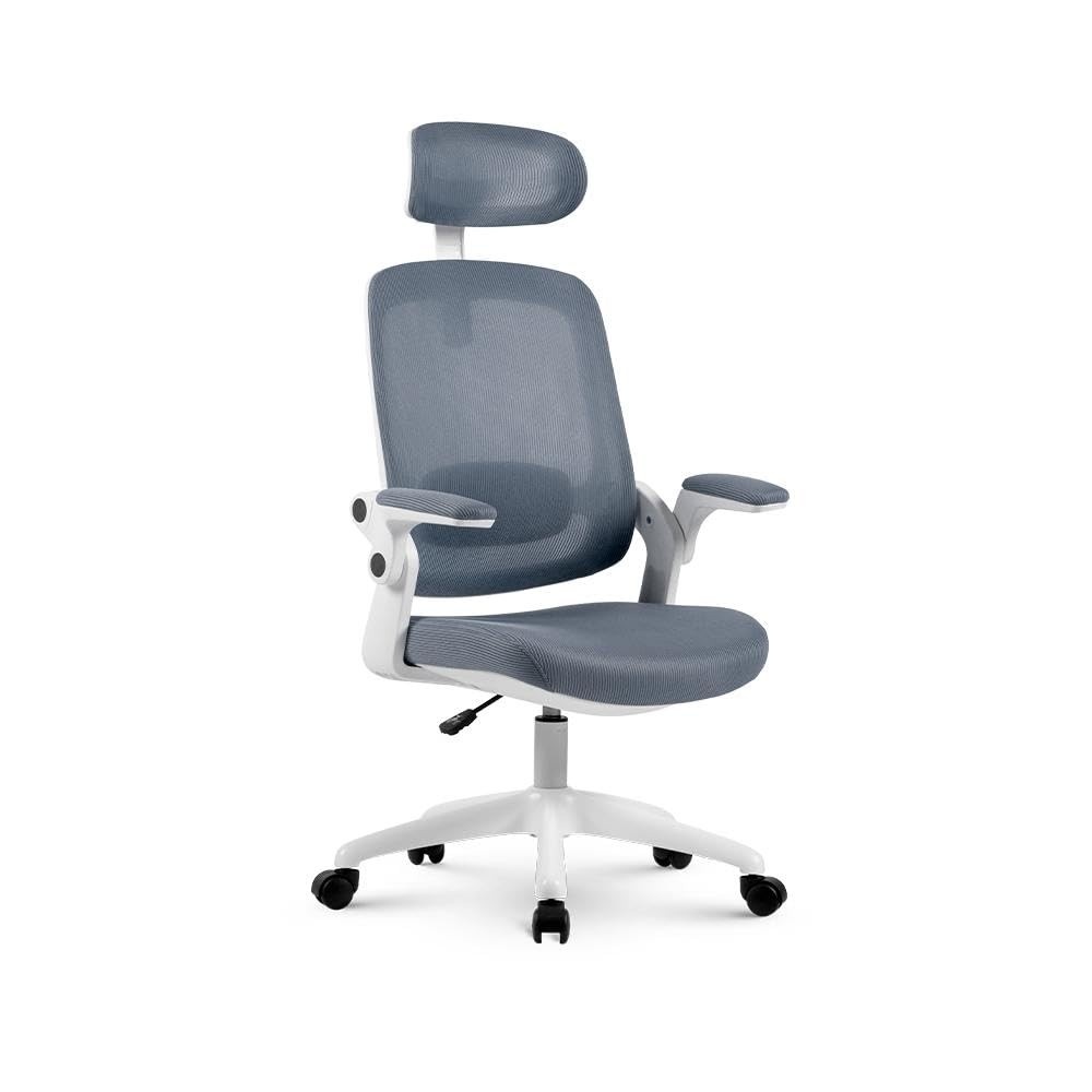 Cadeira de Escritório Ergonômica Elements Astra Cinza/Branca - Conforto e Postura Ideal
