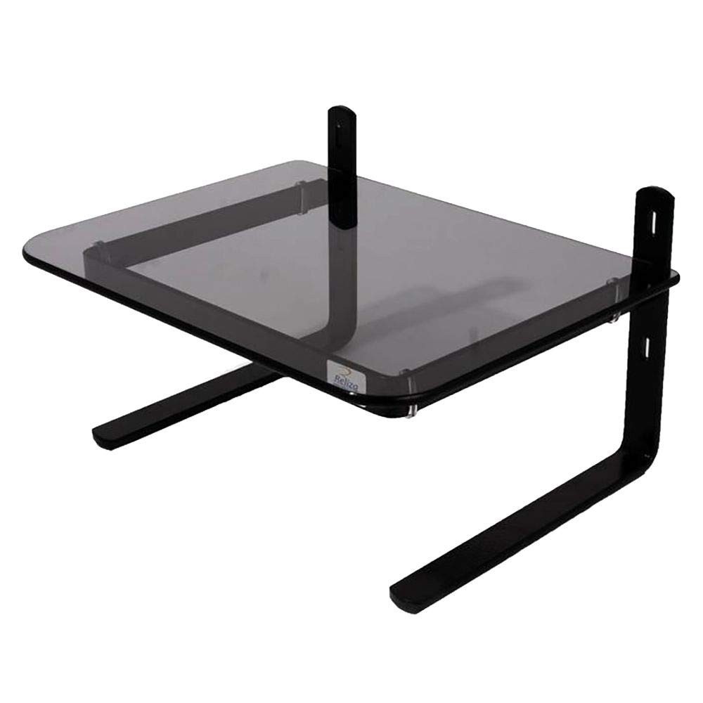 Suporte para Monitor Office em Vidro Fumê Preto - Design Ergonômico e Estilo Moderno