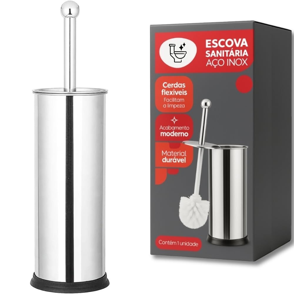 Escova Sanitária Inox com Vedação Antiodor - Design Moderno e Higiênico