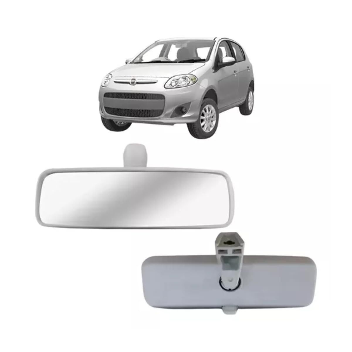 Retrovisor Interno Palio, Uno, Siena, Doblò, Strada, Mobi, Fiorino - Cinza Prismatico