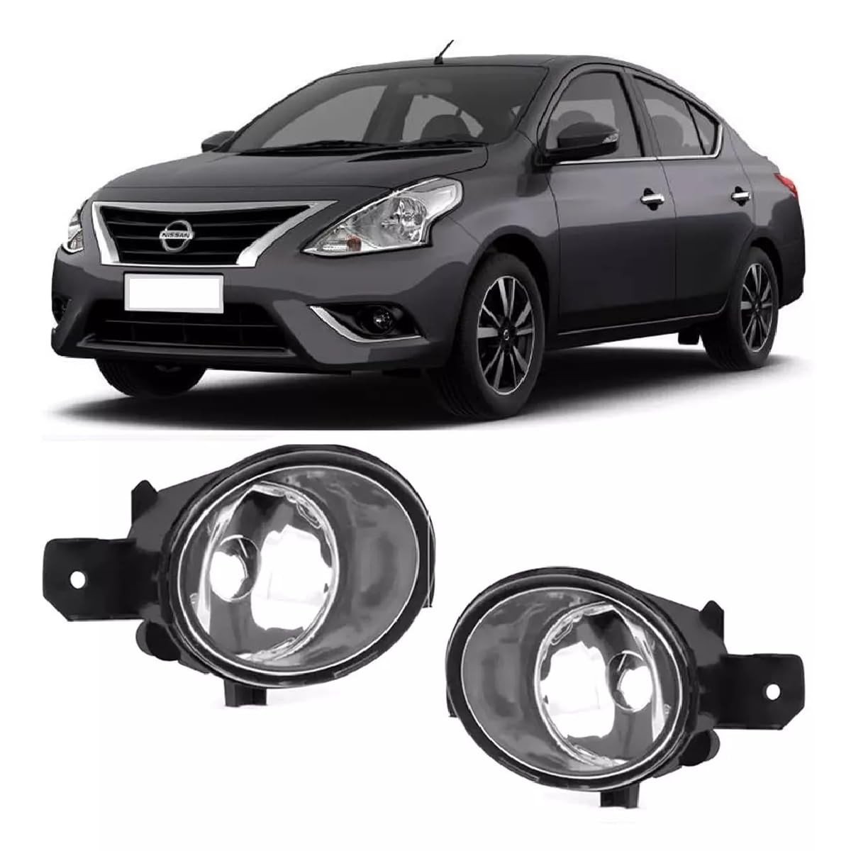 Par Farol de Milha Auxiliar Nissan Versa 2011-2020 Lente de Vidro H11