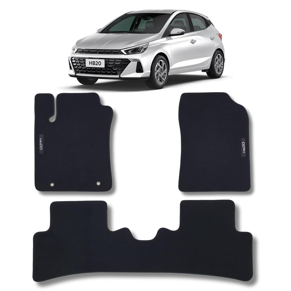 Tapete Carpete HB20 Hatch 2023-2026: Proteção Sob Medida com Design Exclusivo
