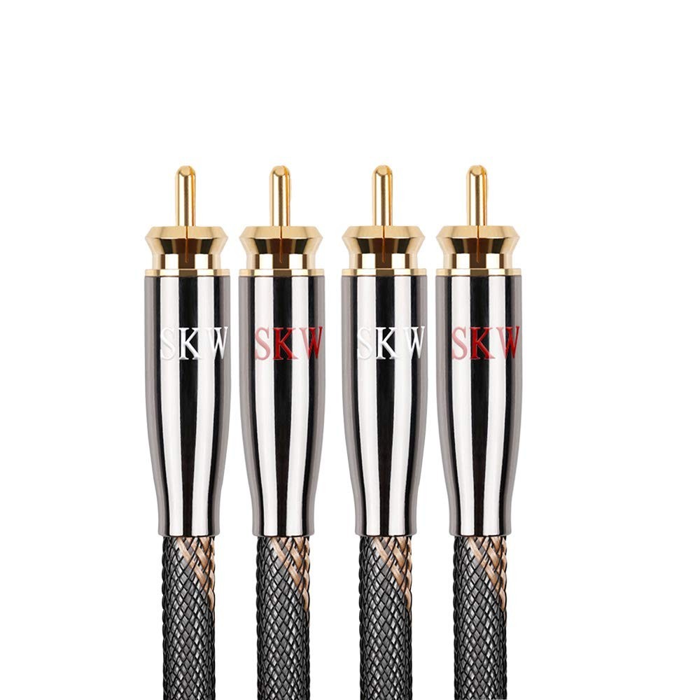 SKW Cabo RCA Premium para Audiófilos: Som Puro e Conexão Impecável (1.5m)
