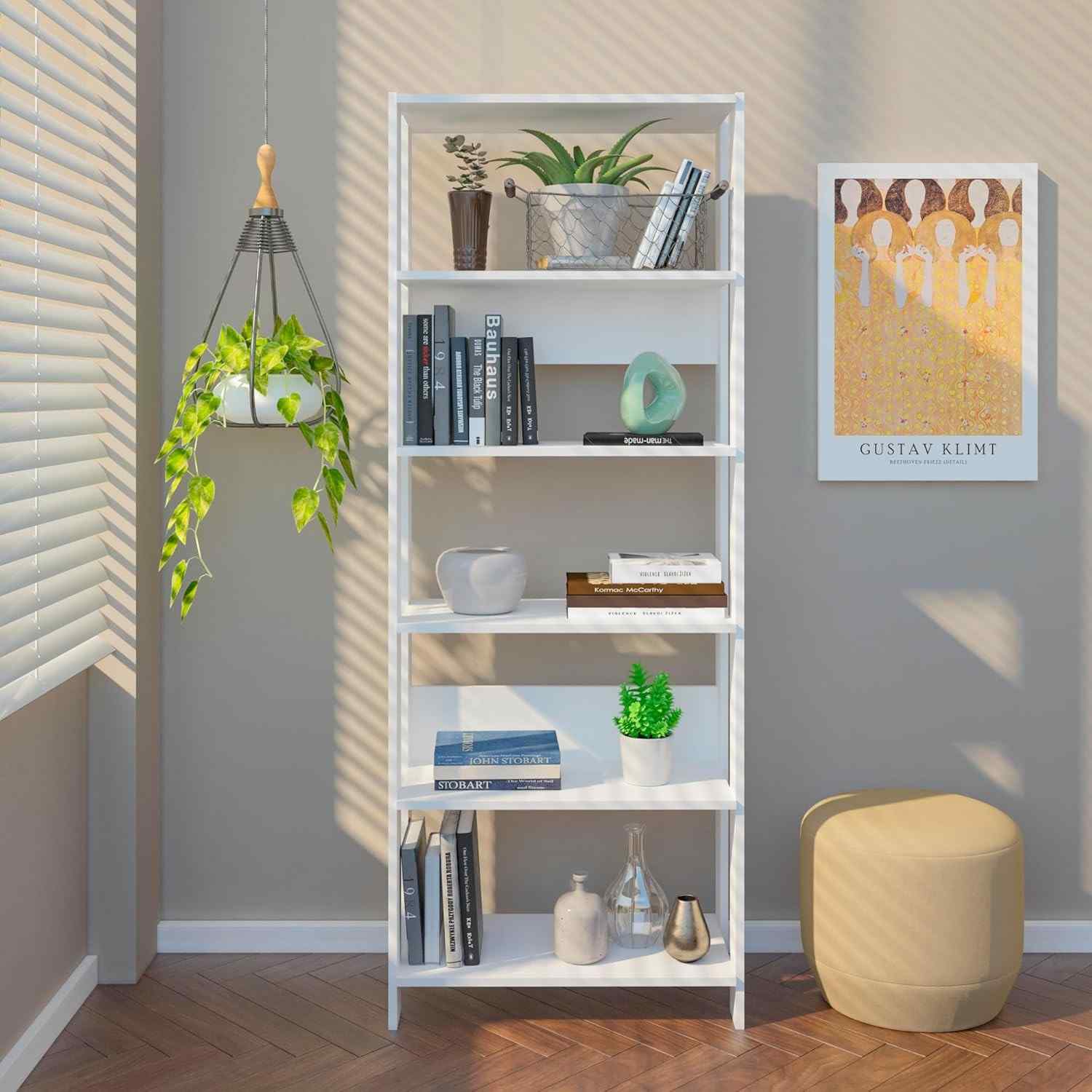 Estante Organizadora com 5 Nichos em Estilo Industrial - Cor Branco | Artely