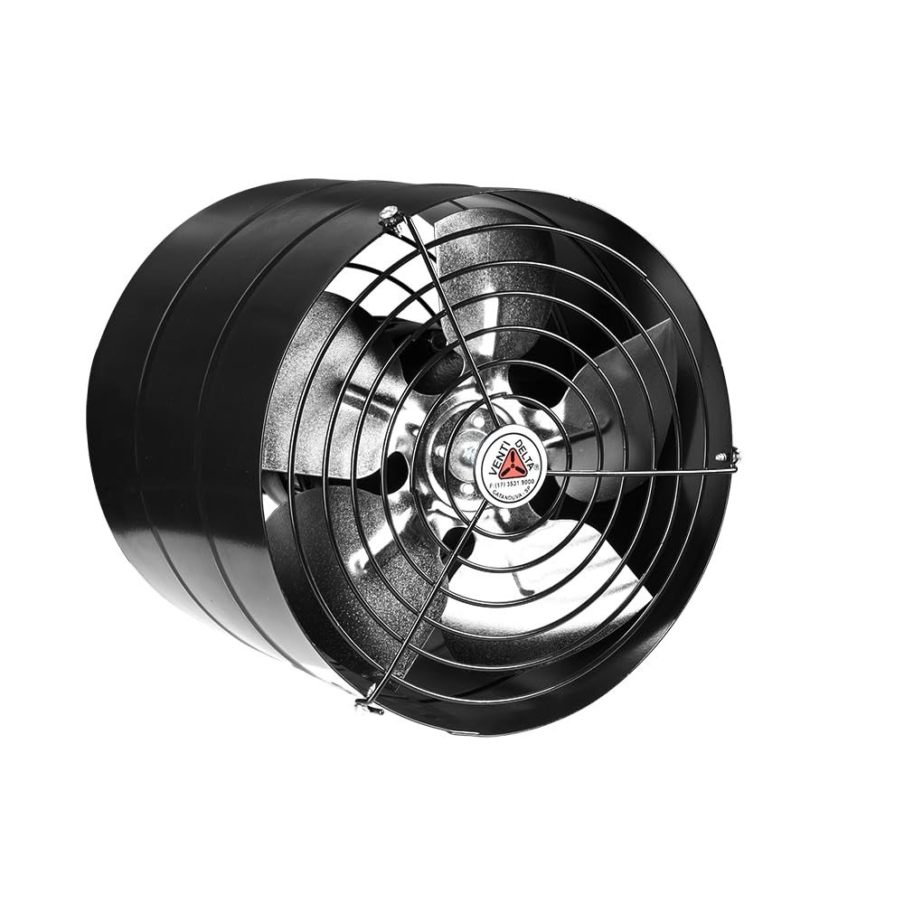 Exaustor Axial 20cm AR Bi-Volt Preto - Industrial Silencioso e Eficiente