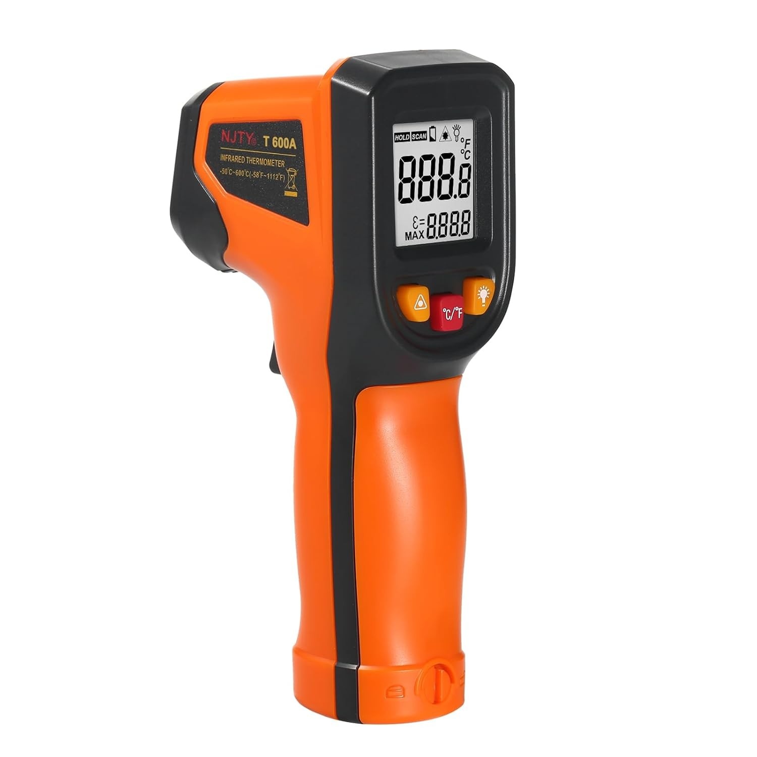Termômetro Infravermelho Digital Sem Contato: Precisão de -50°C a 600°C para Uso Profissional e Doméstico