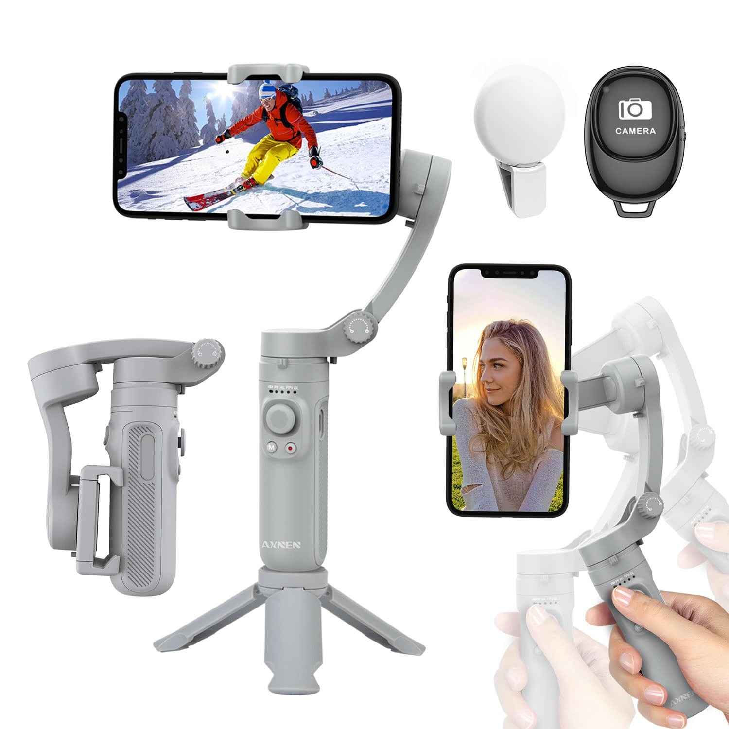 Estabilizador Cardã Inteligente 3 Eixos: Grave Vlogs Incríveis com Controle Remoto Recarregável