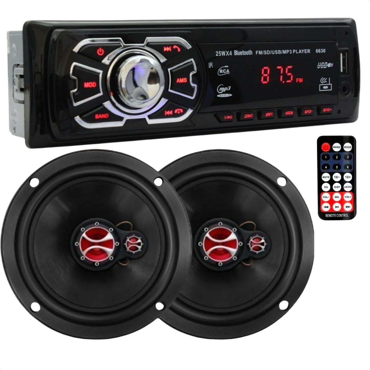 Kit Som Automotivo First Option + Alto Falantes Foxer 6" 120W RMS - Potência e Conectividade Total!