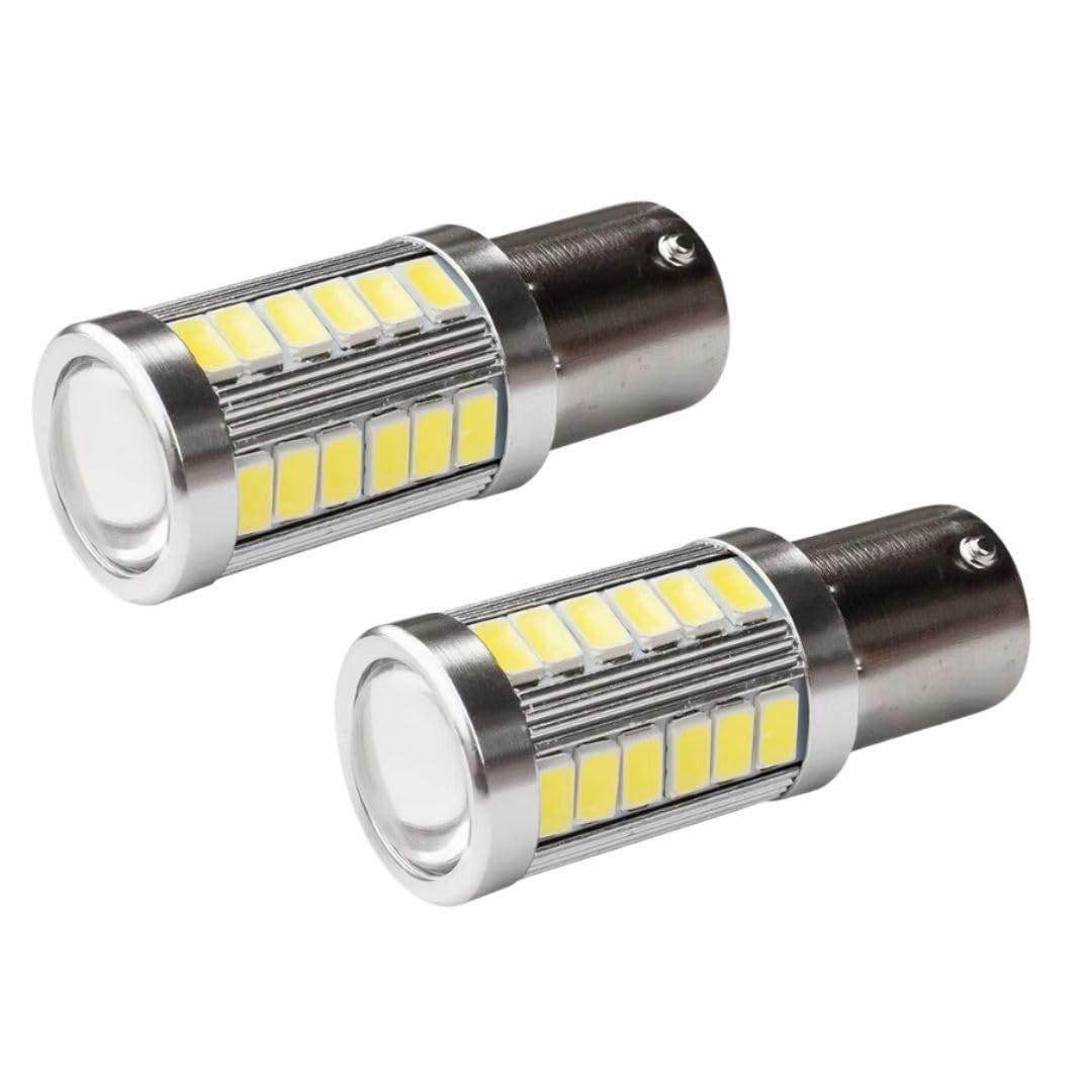 Kit 2 Lâmpadas LED CREE 33 Diodos BA15S 1 Polo - Iluminação Branca Potente