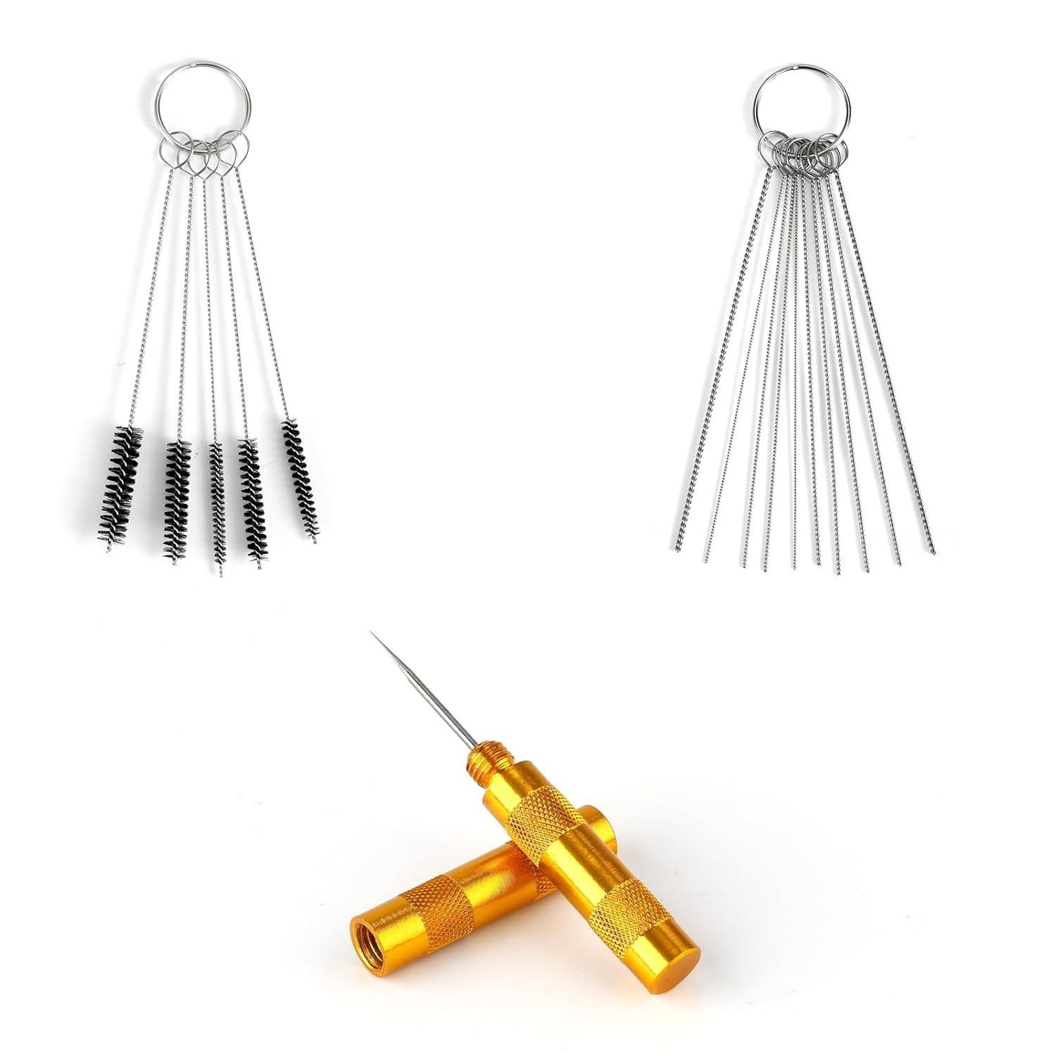 Kit Essencial Limpeza Carburador Motores Pequenos: Escovas, Agulhas e Raspador
