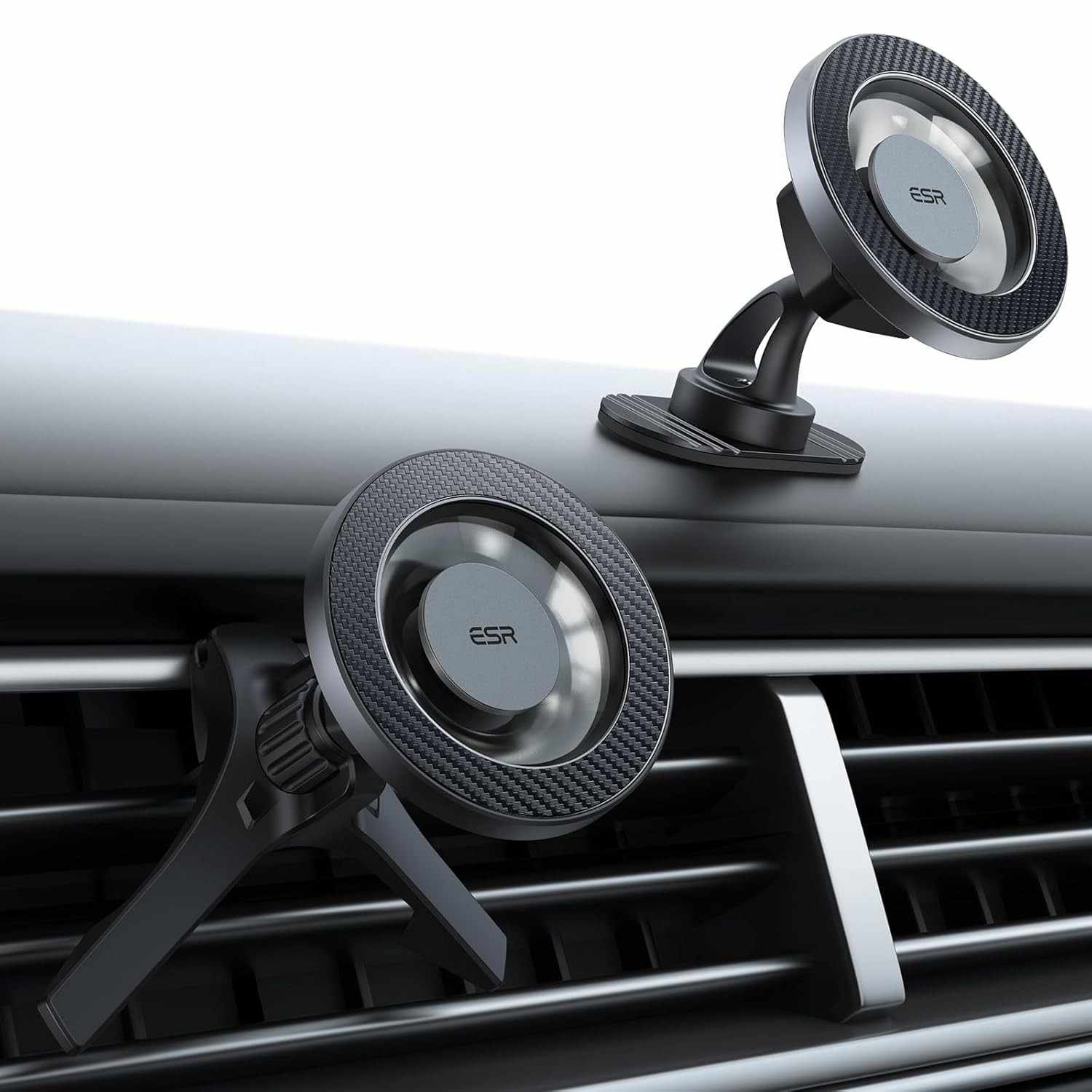 Suporte Magnético ESR para Carro: iPhone MagSafe e Android com Ímãs Fortes