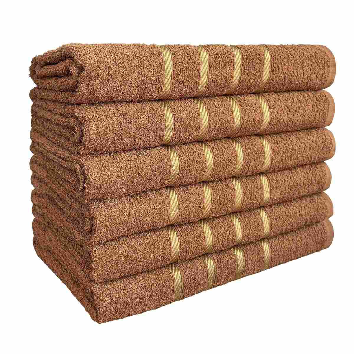 Kit 4 Toalhas de Banho 100% Algodão com Alta Absorção - 70x130cm Dubai Marrom