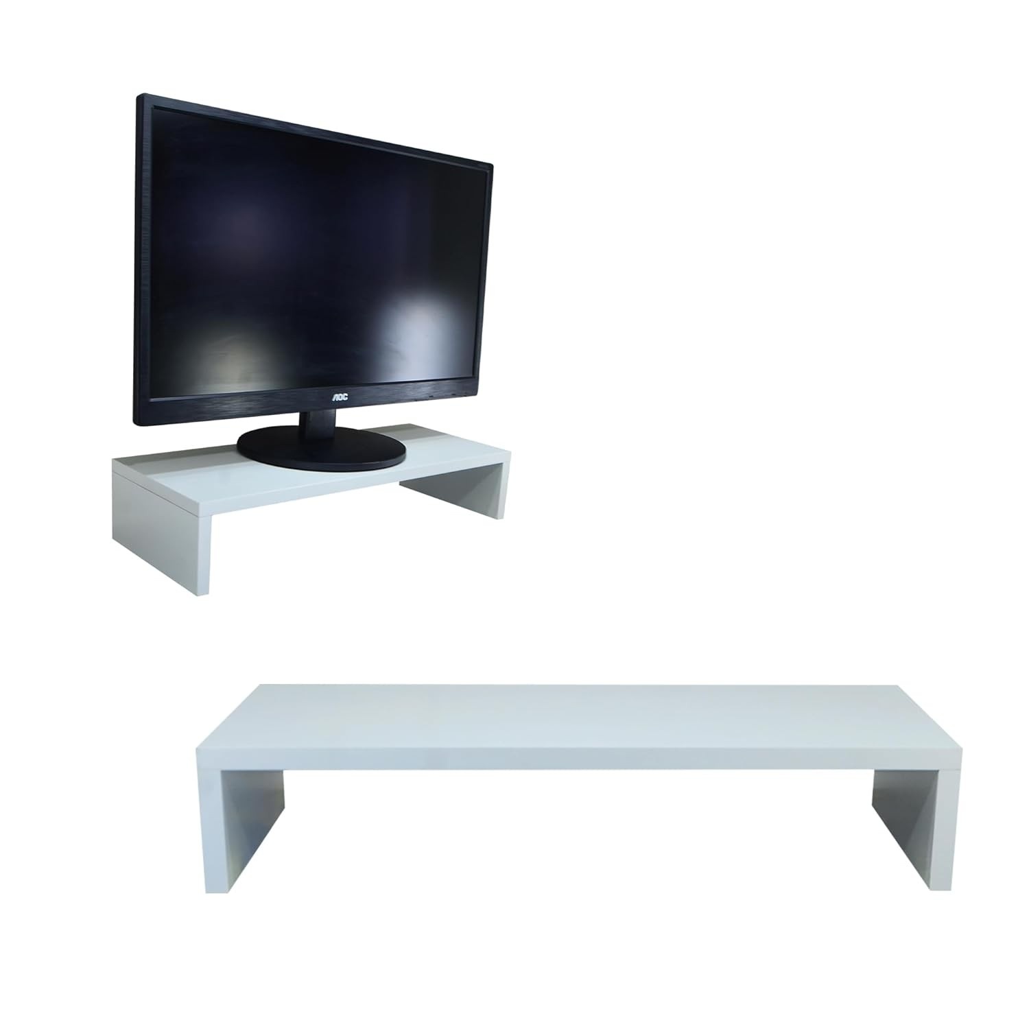 Suporte para Computador e Monitor PC - Mesa Organizadora Ergonômica Gamer e Home Office 50cm MDF Branco