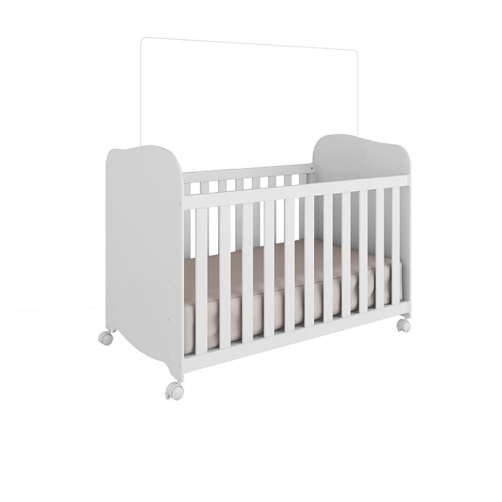 Berço Infantil Americano Uli Móveis Peroba Branco Brilho - Segurança e Estilo para o Quarto do Bebê