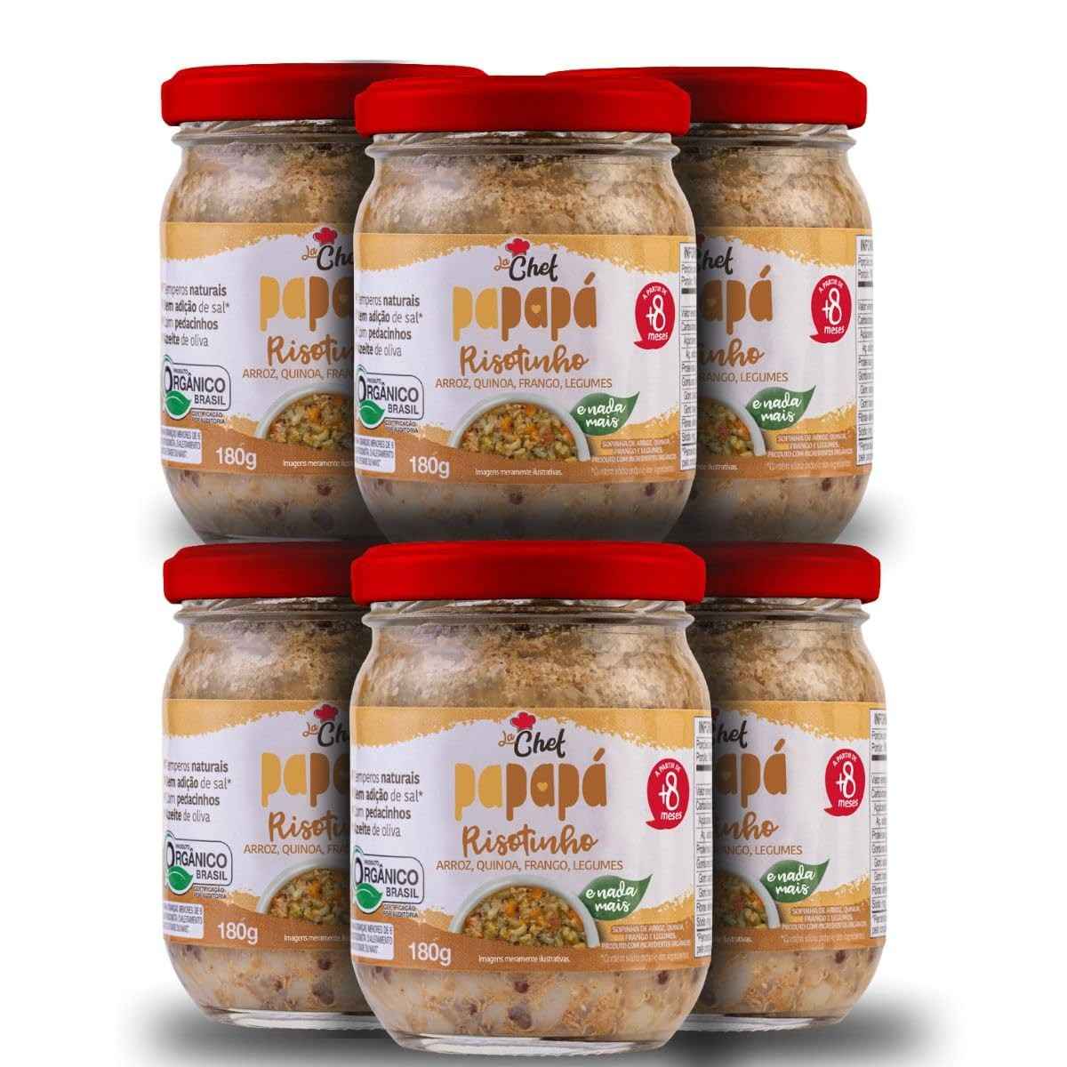 Kit 6 Papinhas Risotinho com Legumes La Chef 180g - Refeição Saudável para Bebês