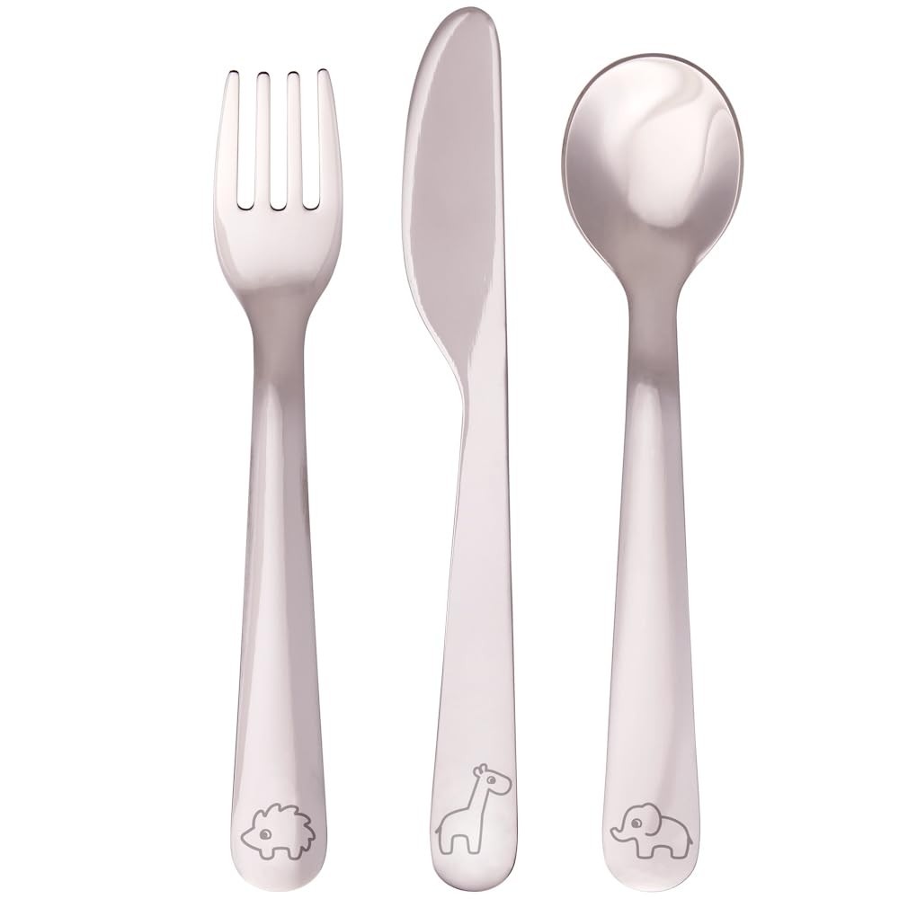 Kit Talheres Cloudy Buba - Aço Inox com Pontas Arredondadas para Bebês