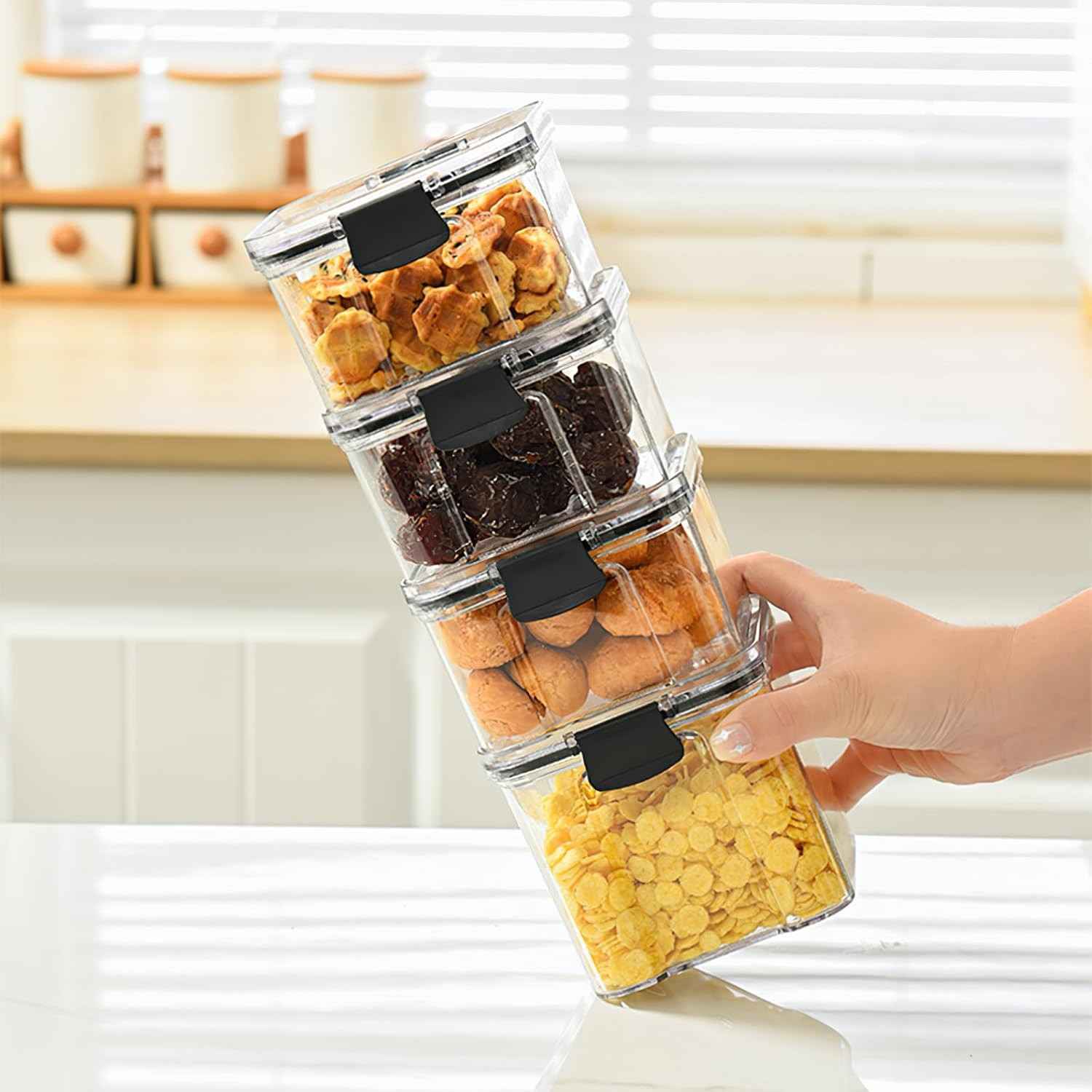 Recipiente Hermético para Alimentos - Sem BPA, Empilhável e à Prova de Vazamento