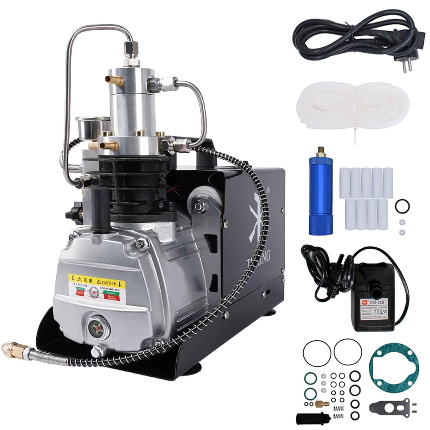 Bomba de Ar Elétrica TUXING 4500PSI: Potência e Segurança para PCP, Paintball e Mergulho