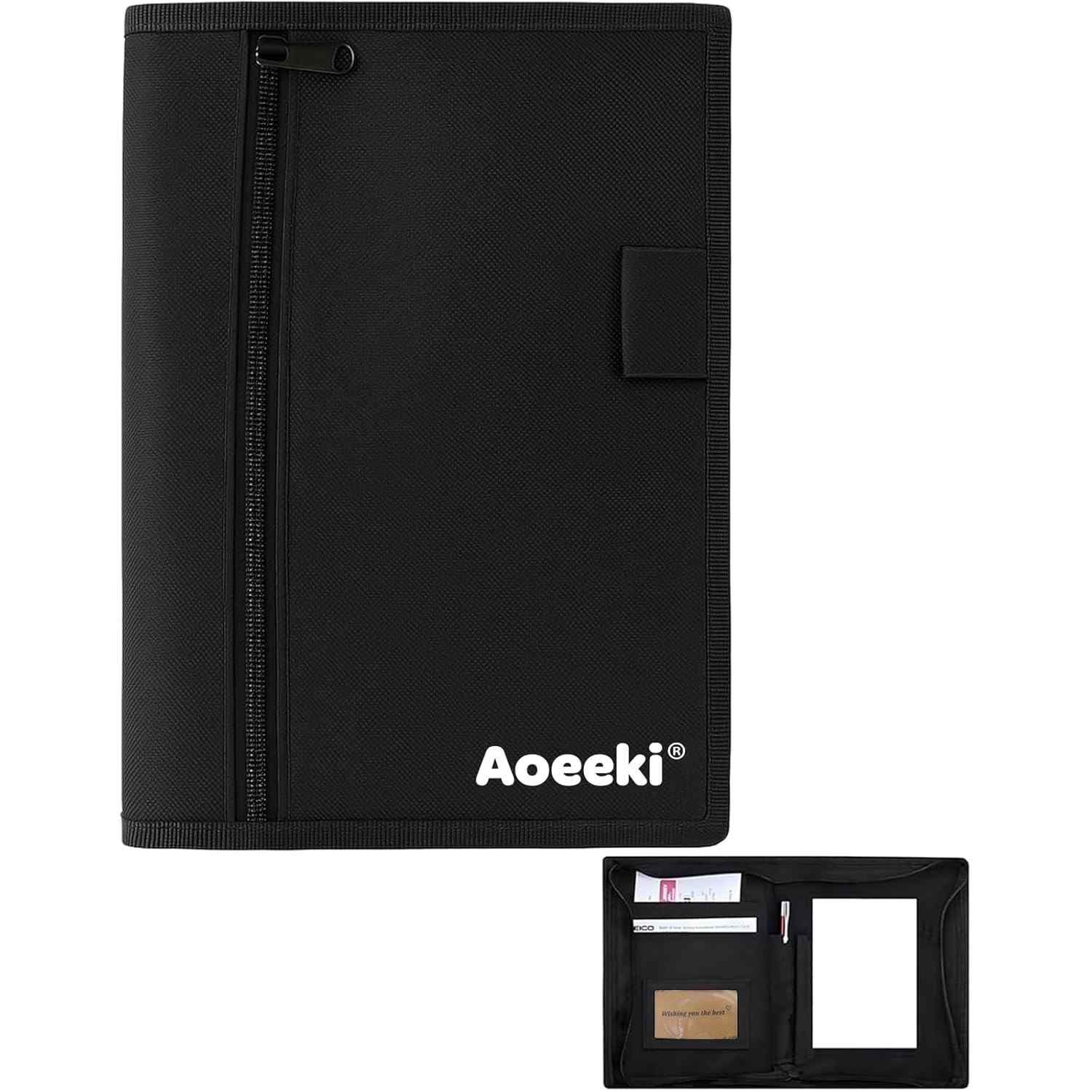 Organizador Porta-Documentos e Cartões para Porta-Luvas de Carro (Preto) - Essencial para seu Veículo