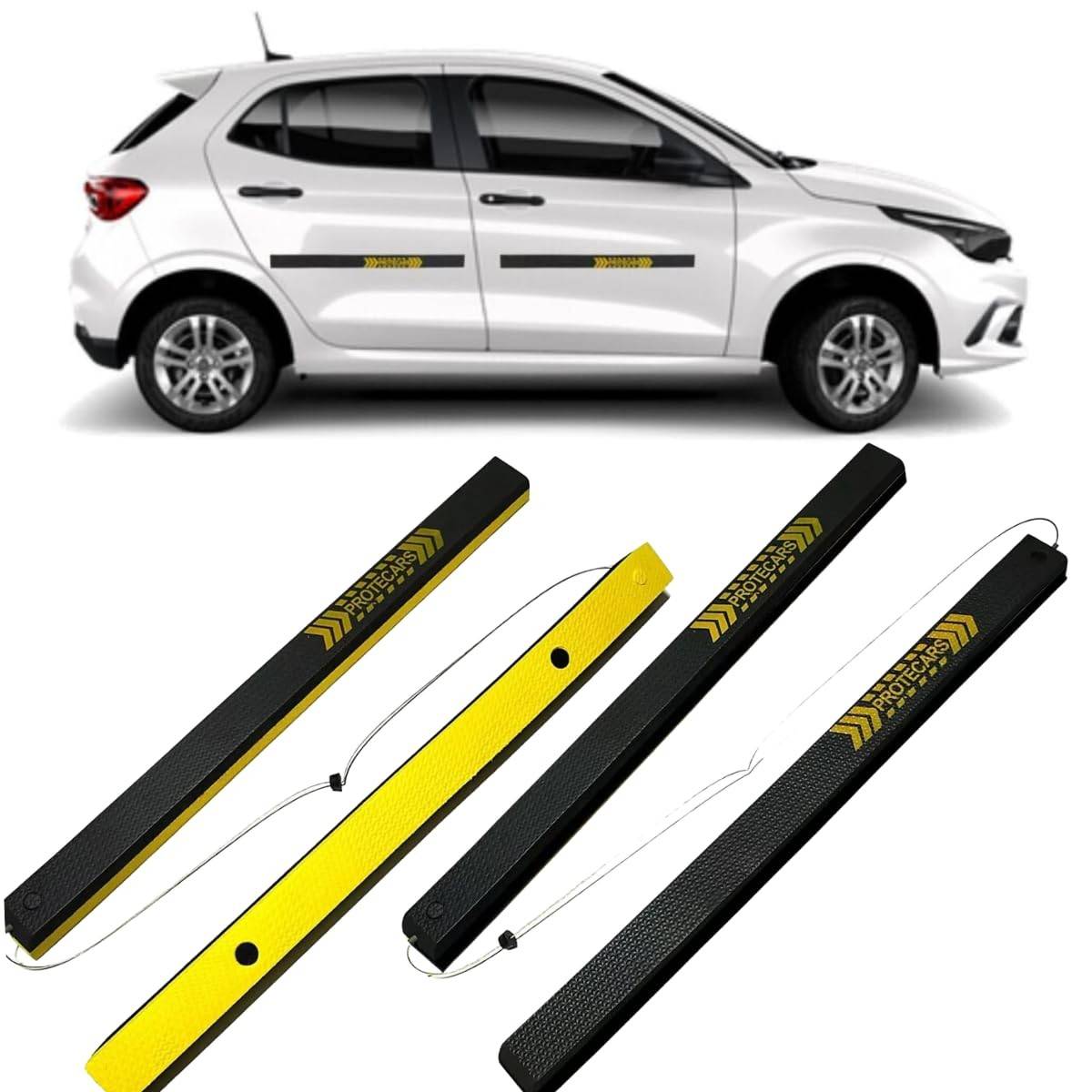 Protetor Magnético de Porta de Carro Anti-Risco e Anti-Furto (4 Peças) - Amarelo