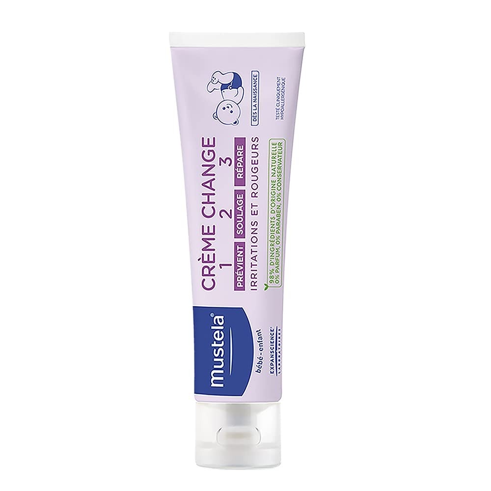 Mustela Creme Preventivo de Assaduras 1>2>3 108g - Tripla Ação Natural para Bebês