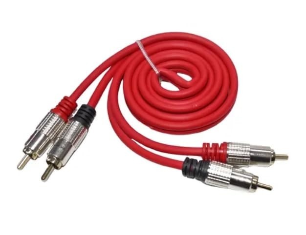 Cabo RCA Automotivo Vermelho 1 Metro KX3: Som Impecável e Livre de Ruídos