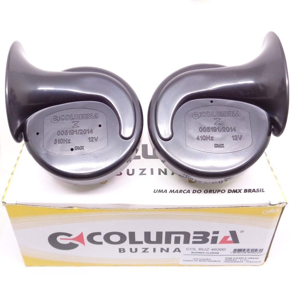 Buzina Caracol Columbia Clarina: Som Grave e Agudo Potente para Seu Carro (Par)