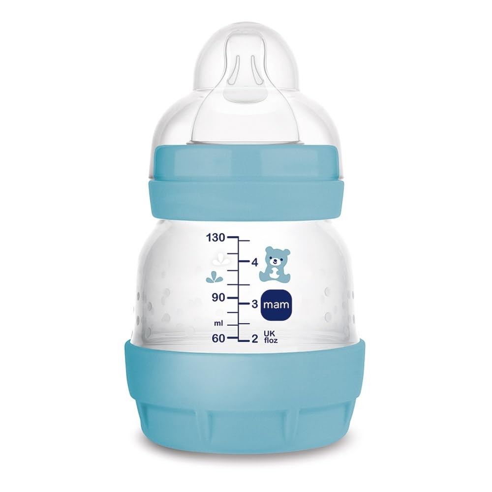 Mamadeira MAM Easy Start 130ml Anticólica Azul Oceano - Bico Skinsoft e Autoesterilização Rápida