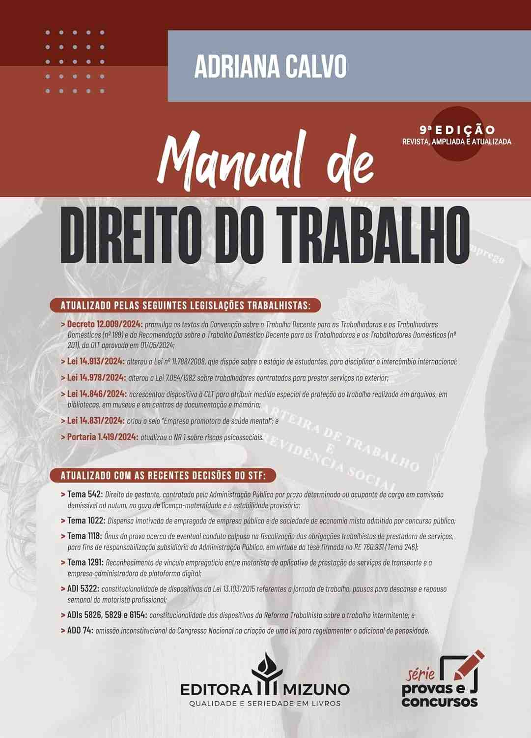 Manual de Direito do Trabalho 9ª Edição (2025) - A Obra Essencial para Sua Aprovação