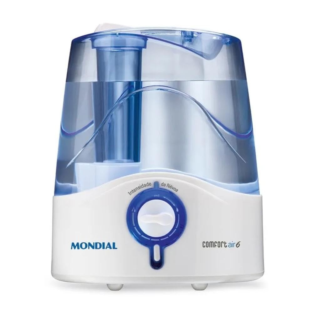 Umidificador de Ar Mondial Comfort Air 6 Ultrassônico 4L Bivolt Branco/Azul - Melhore o Clima do seu Lar