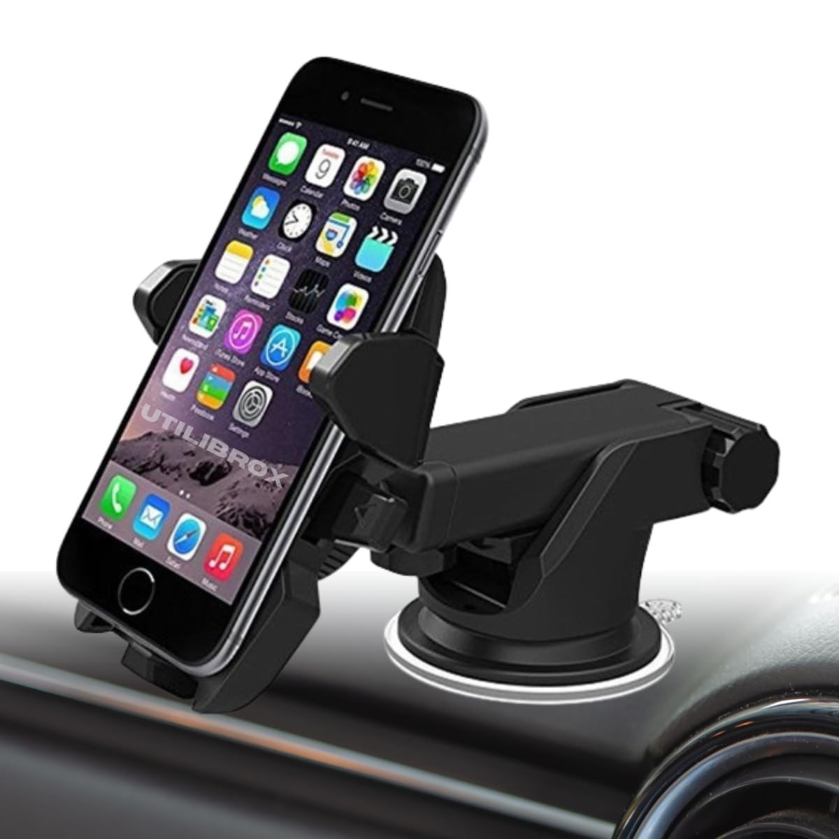 Suporte de Celular para Carro Premium UTBRX®: Segurança e Visibilidade Total no Painel ou Vidro