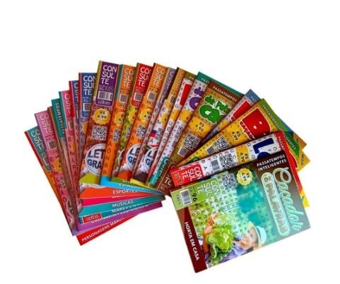 Kit 30 Jogos Divertidos: Caça Palavras + Cruzadas - Variedade Garantida!