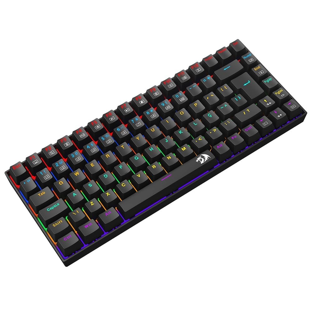 Teclado Mecânico Gamer Redragon Phantom 75% Switch Brown - Iluminação Rainbow ABNT2